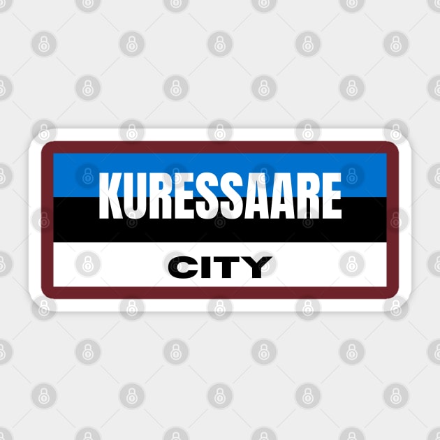 Kuressaare City in Estonia Flag Stripes Color Sticker by aybe7elf